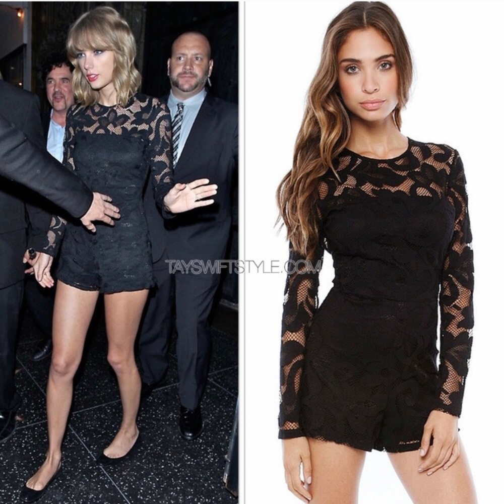 Alexis Montreuil Lace Romper in Black